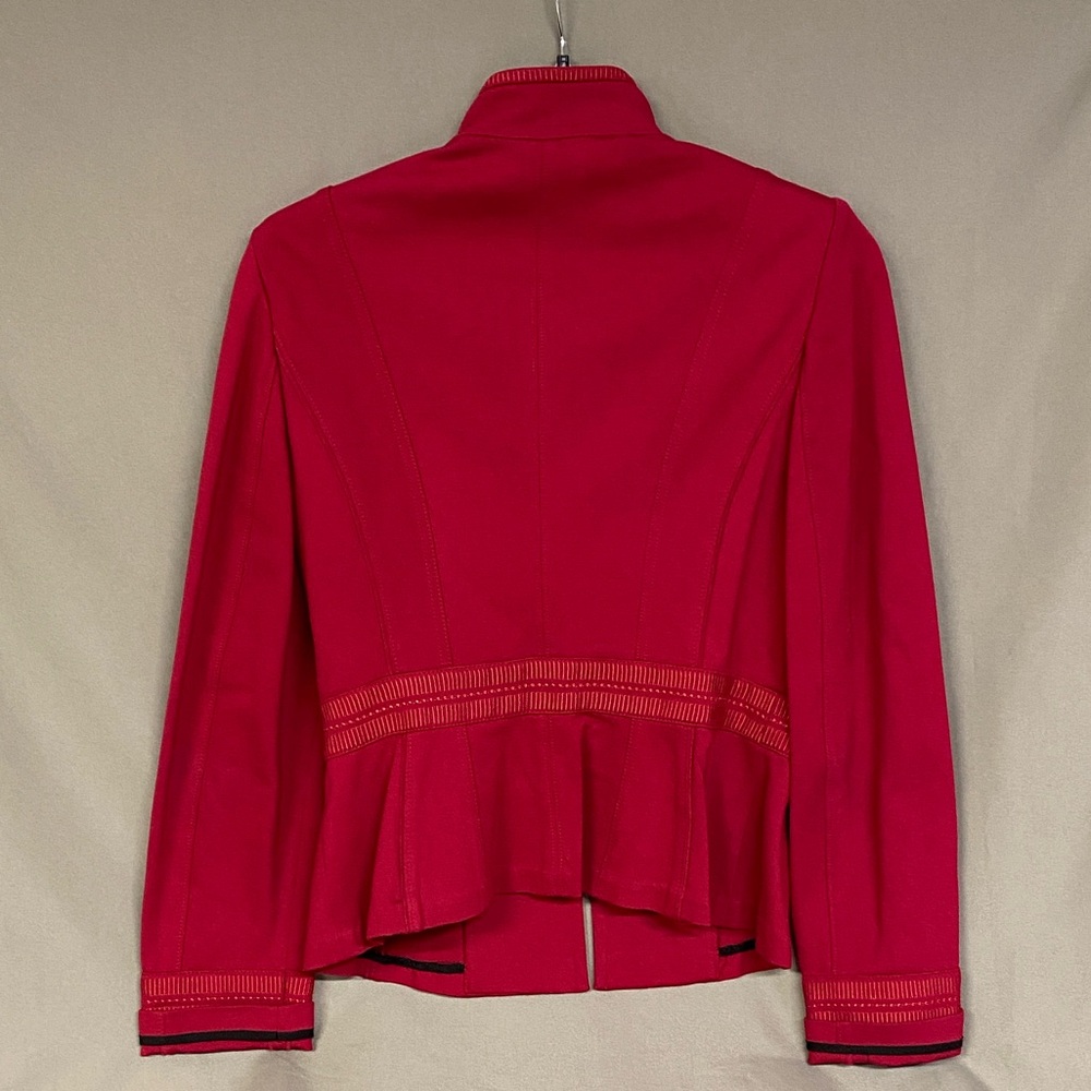 White House Black Market Women's Deep Red Military Style Tailored Blazer Size 6 - Picture 7 of 11